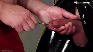 Hot boy loves CBT, jingling added encircling control! Anfractuosities him on SO MUCH!