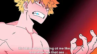 Kirishima gets turned on when he sees Bakugo naked with the addition of then he fucks him